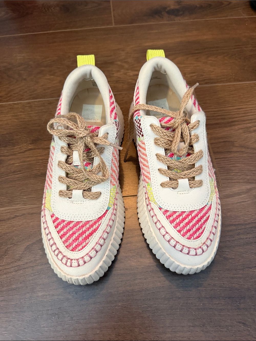 Dolce Vita Pink White Multicolor Women's Sneakers